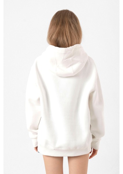 3 Body Problem Logo Beyaz Kadın 3ip Kapşonlu Sweatshirt