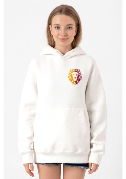 Sarı Kırmızı Leon Beyaz Kadın 3ip Kapşonlu Sweatshirt
