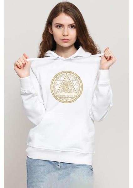 3 Body Problem Magnus Institute Beyaz Kadın 3ip Kapşonlu Sweatshirt