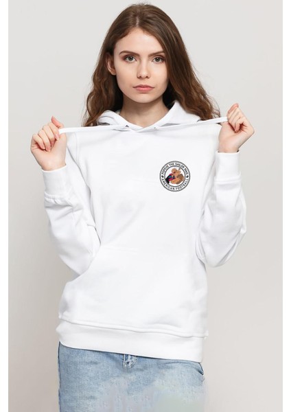 Popeye The Sailor Man Beyaz Kadın 3ip Kapşonlu Sweatshirt