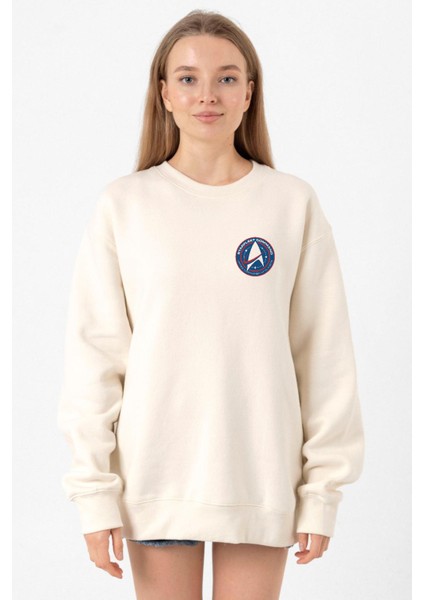 Star Trek Discovery Starfleet Command Ekru Kadın 2ip Sweatshirt