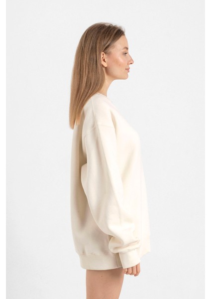 Pink Venus Symbol Hand Ekru Kadın 2ip Sweatshirt