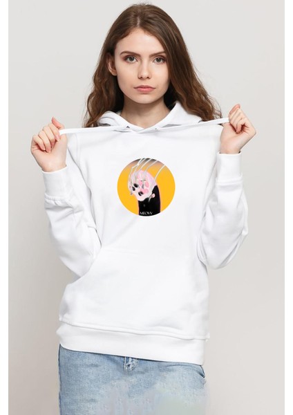 Meovv Meow Beyaz Kadın 3ip Kapşonlu Sweatshirt