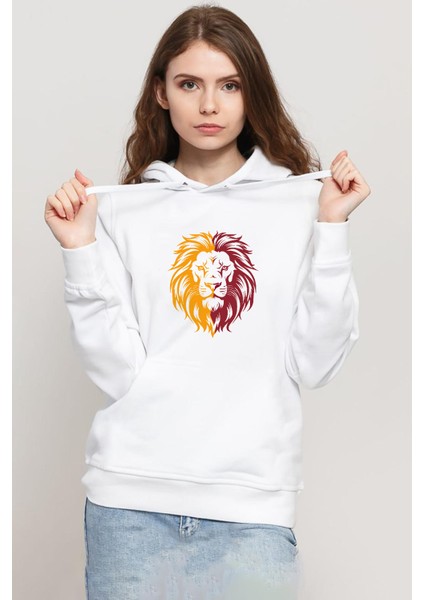 Sarı Kırmızı Leon Beyaz Kadın 3ip Kapşonlu Sweatshirt