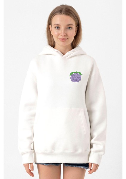One Piece Anime Yami Yami Devil Fruit Beyaz Kadın 3ip Kapşonlu Sweatshirt
