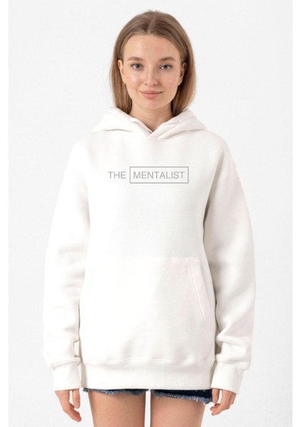 The Mentalist Lettern Beyaz Kadın 3ip Kapşonlu Sweatshirt