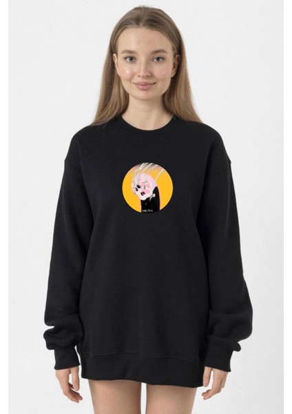 Meovv Meow Siyah Kadın 2ip Sweatshirt