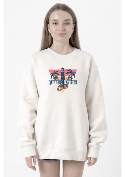 Outer Banks Chill Beyaz Kadın 2ip Sweatshirt