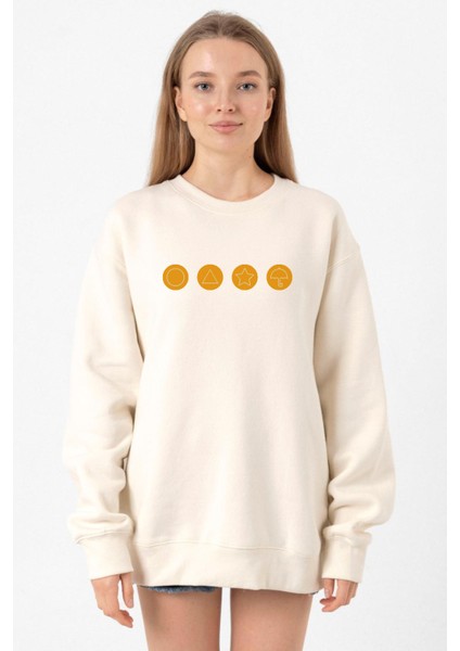 Squid Game Dalgona Candy Ekru Kadın 2ip Sweatshirt