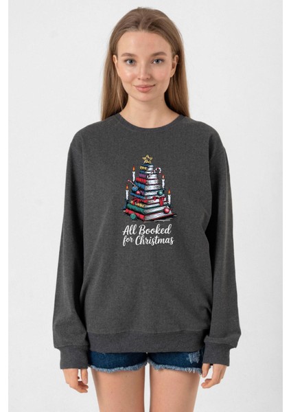 All Booked For Christmas Füme Kadın 2ip Sweatshirt