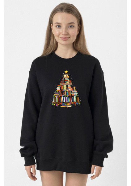 Book Lovers Christmas Siyah Kadın 2ip Sweatshirt