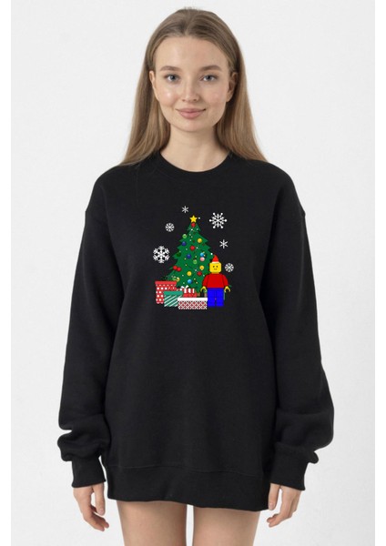 LEGO Man Christmas Siyah Kadın 2ip Sweatshirt