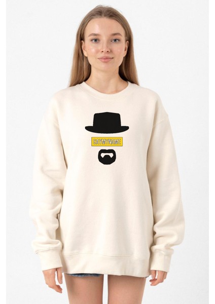 Breaking Bad Yellow Say My Name Head Ekru Kadın 2ip Sweatshirt