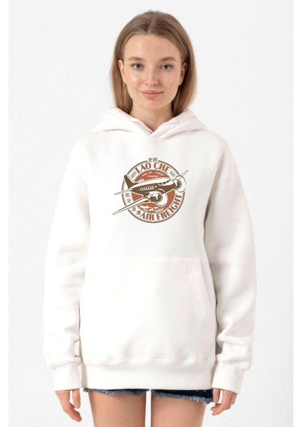 Indiana Jones Lao Che Air Freight Beyaz Kadın 3ip Kapşonlu Sweatshirt