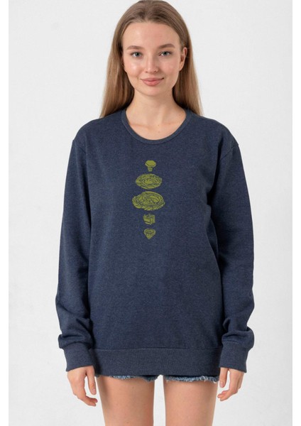 Beyblade Pieces Green Indigo Kadın 2ip Sweatshirt