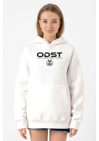 Halo Odst Orbital Drop Shock Trooper Beyaz Kadın 3ip Kapşonlu Sweatshirt