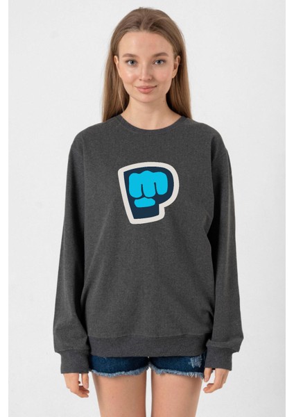 Piewdiepie Active Füme Kadın 2ip Sweatshirt