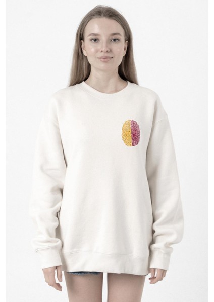 Sarı Kırmızı Parmak Izi Beyaz Kadın 2ip Sweatshirt