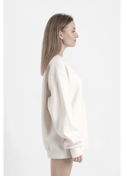 Sarı Kırmızı Parmak Izi Beyaz Kadın 2ip Sweatshirt