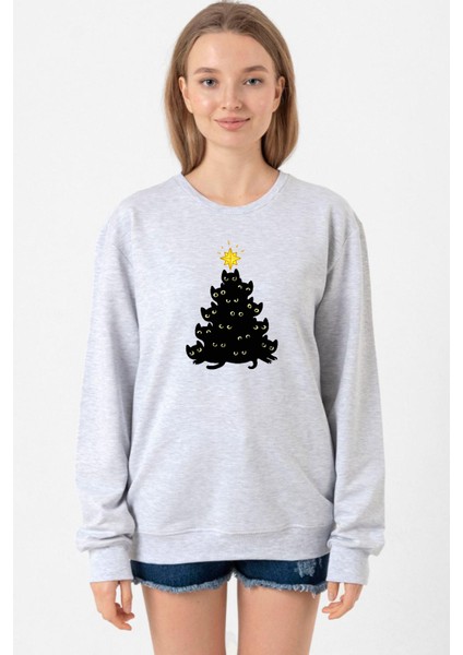 Meowy Christmas Grimelanj Kadın 2ip Sweatshirt