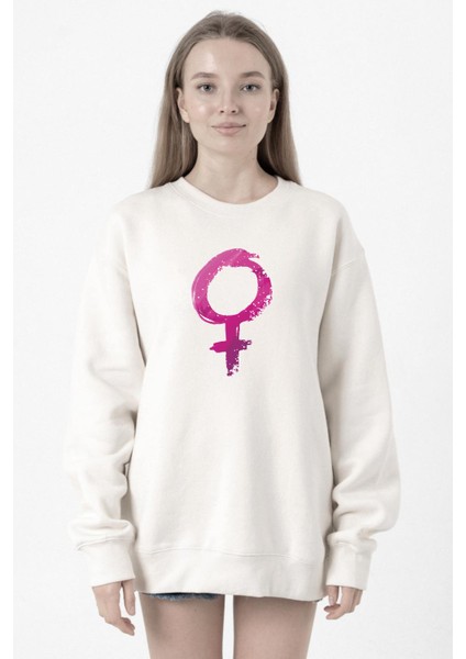 Purple Venus Symbol Beyaz Kadın 2ip Sweatshirt