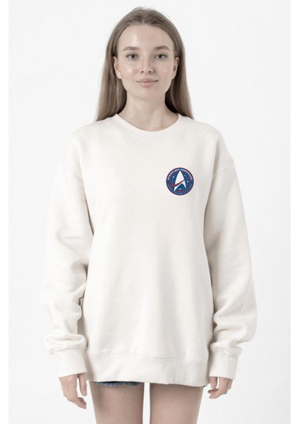 Star Trek Discovery Starfleet Command Beyaz Kadın 2ip Sweatshirt