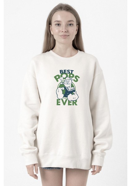 Popeye Best Pops Ever Beyaz Kadın 2ip Sweatshirt