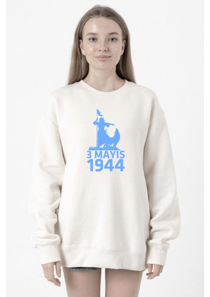 3 Mayıs Türkçülük Günü Beyaz Kadın 2ip Sweatshirt