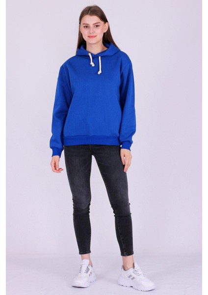 Mavi Basic Oversize Kadın Kapüşonlu Hoodie 3 Iplik Sweatshirt