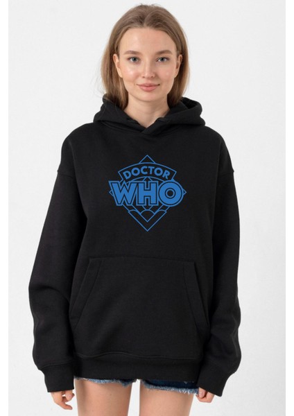 Doctor Who New Siyah Kadın 3ip Kapşonlu