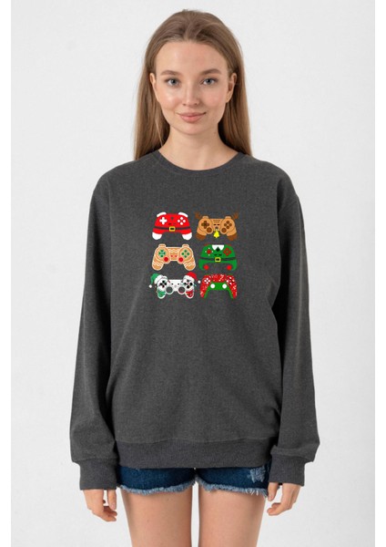Video Game Controller Christmas Füme Kadın 2ip Sweatshirt