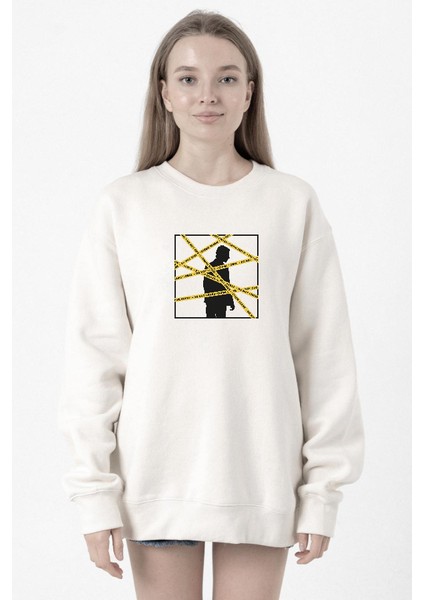 The Mentalist Crime Scene Tape Beyaz Kadın 2ip Sweatshirt