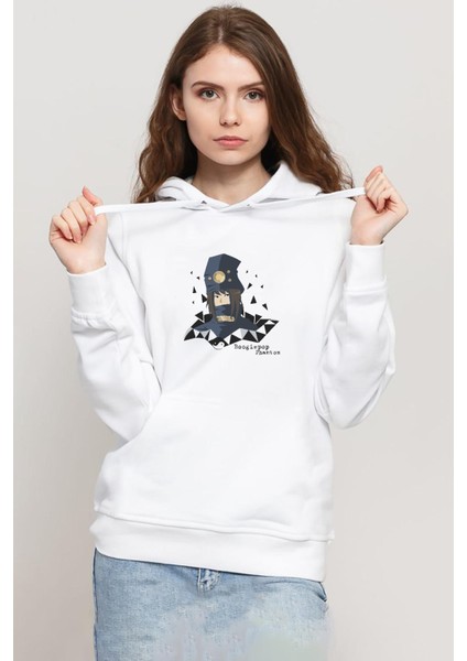 Boogiepop Phantom Yin Yang Beyaz Kadın 3ip Kapşonlu Sweatshirt