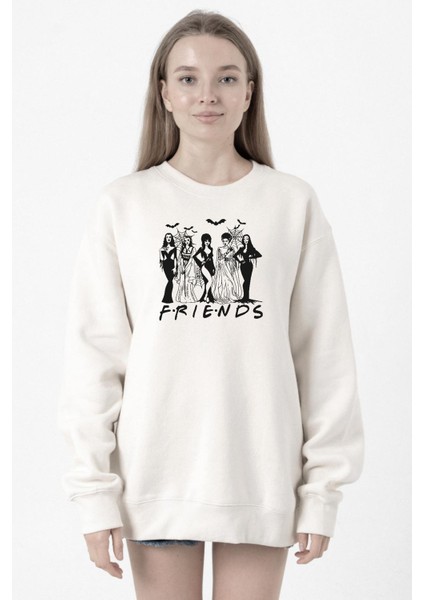Halloween Friends Beyaz Kadın 2ip Sweatshirt