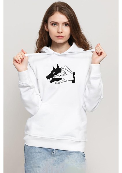 Jujutsu Kaisen Anime Divine Dogs Beyaz Kadın 3ip Kapşonlu Sweatshirt