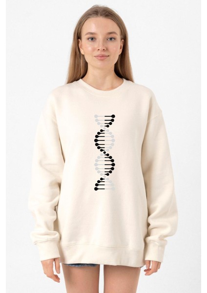 Siyah Beyaz Dna Ekru Kadın 2ip Sweatshirt