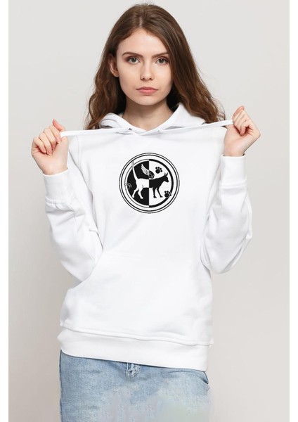 Monogatari Anime Tsubasa Cat Symbol Beyaz Kadın 3ip Kapşonlu Sweatshirt