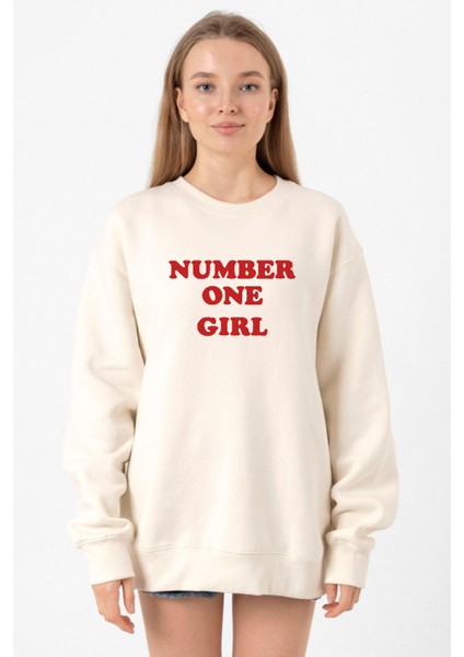 Rose Number One Girl Ekru Kadın 2ip Sweatshirt