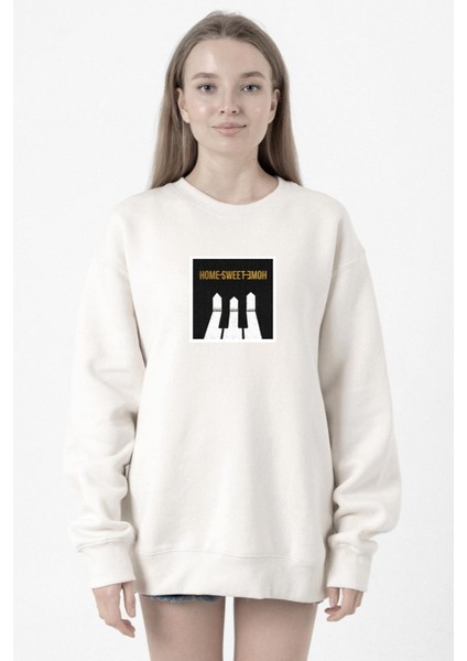 G-Dragon Home Sweet Home Beyaz Kadın 2ip Sweatshirt
