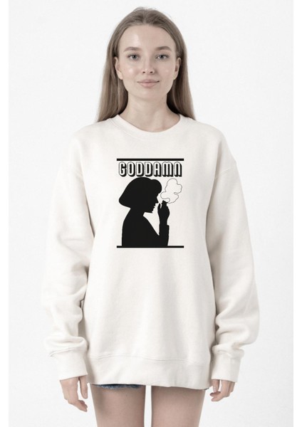 Pulp Fiction Goddamn Beyaz Kadın 2ip Sweatshirt