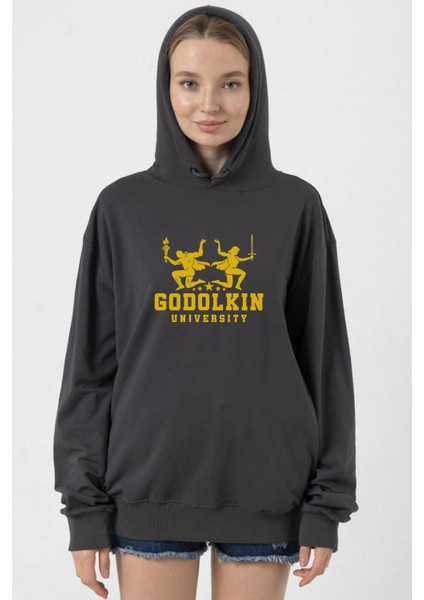 Gen V Godolkin University Logo Füme Kadın 2ip Kapşonlu