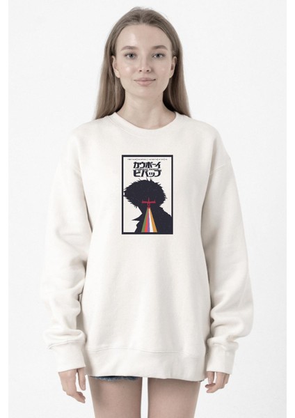 See You In Space Cowboys Minimalist Anime Poster Beyaz Kadın 2ip Sweatshirt
