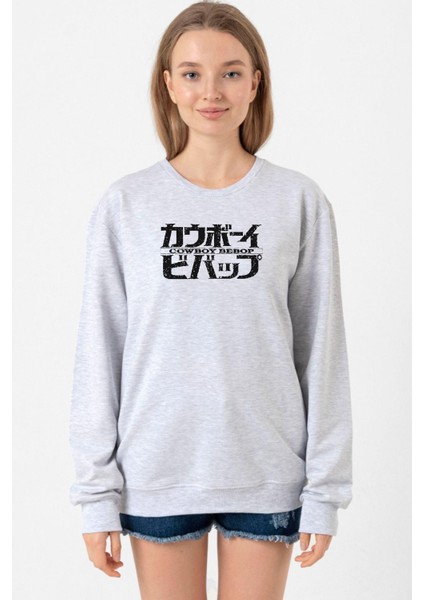 Cowboy Bebop Retro Letter Logo Grimelanj Kadın 2ip Sweatshirt