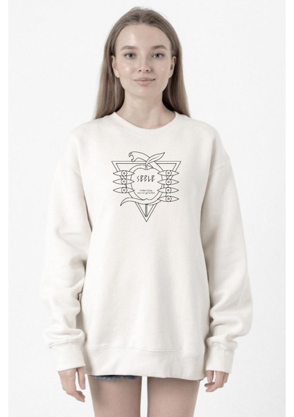 Neon Genesis Evangelion Seele Logo Beyaz Kadın 2ip Sweatshirt