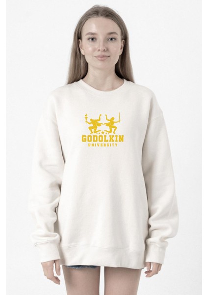 Gen V Godolkin University Logo Beyaz Kadın 2ip Sweatshirt