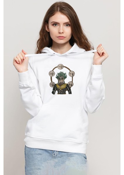 Demon Slayer Anime Hantengu Clone Beyaz Kadın 3ip Kapşonlu Sweatshirt