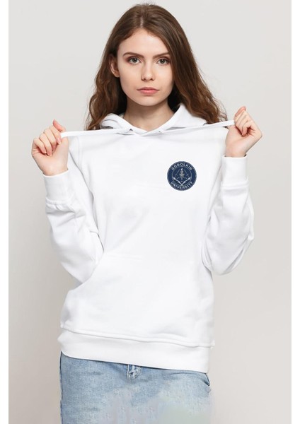 Gen V Godolkin University Emblem Beyaz Kadın 3ip Kapşonlu Sweatshirt