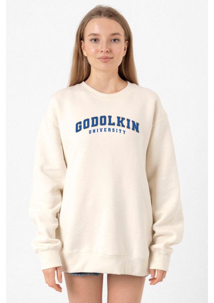 Gen V Godolkin University Letter Ekru Kadın 2ip Sweatshirt