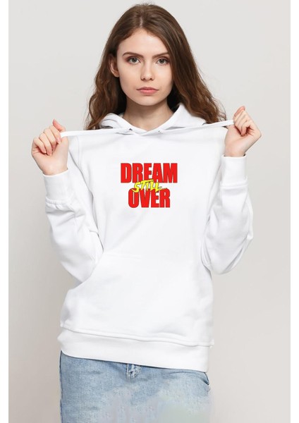 Dream Still Over Beyaz Kadın 3ip Kapşonlu Sweatshirt
