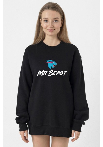 Mr Beast Siyah Kadın 2ip Sweatshirt